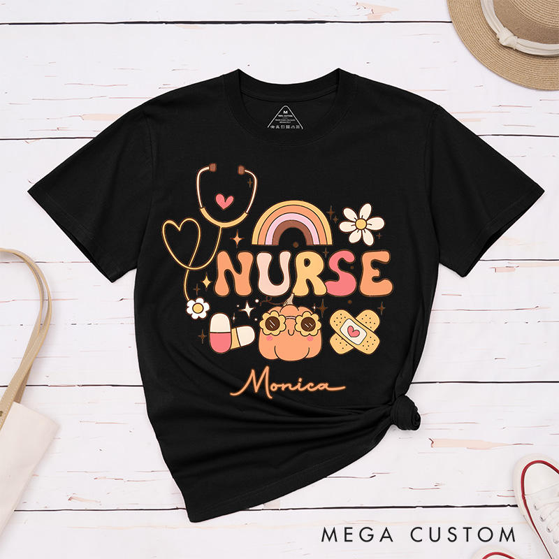 Personalized Nurse T-Shirts Nurse Caring in Every Hue Fashion Design T-Shirts