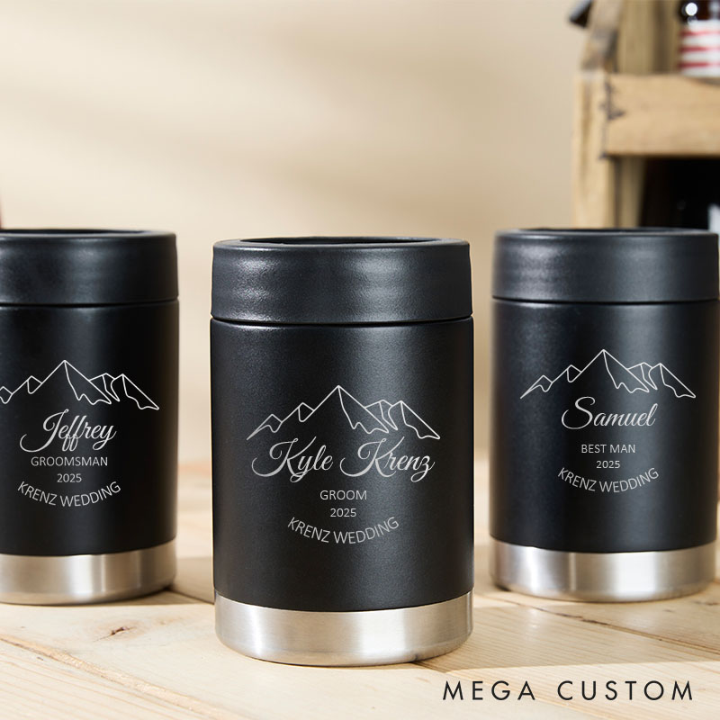 Personalized Groom Groomsmen Can Coolers Engraved Wedding Party Gifts Can Holder Groomsman Proposal Gift Tumblers