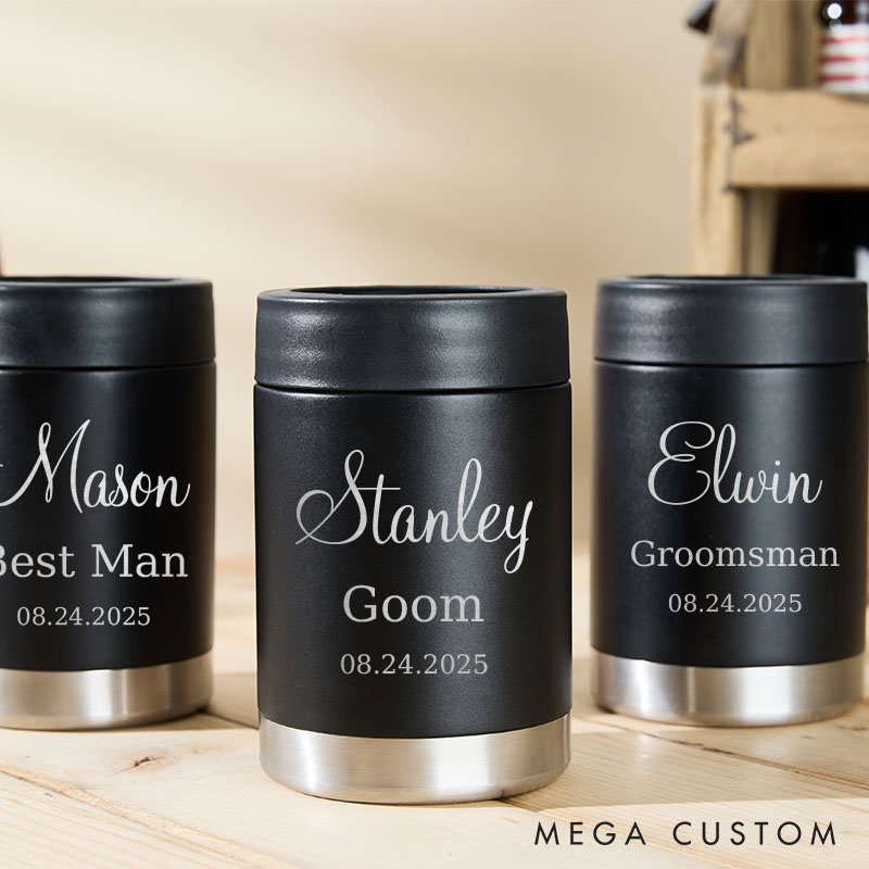 Personalized Wedding Party Can Coolers Bachelor Party Gifts for Groom Best Man Gift Groomsmen Proposal Gift Can Holder
