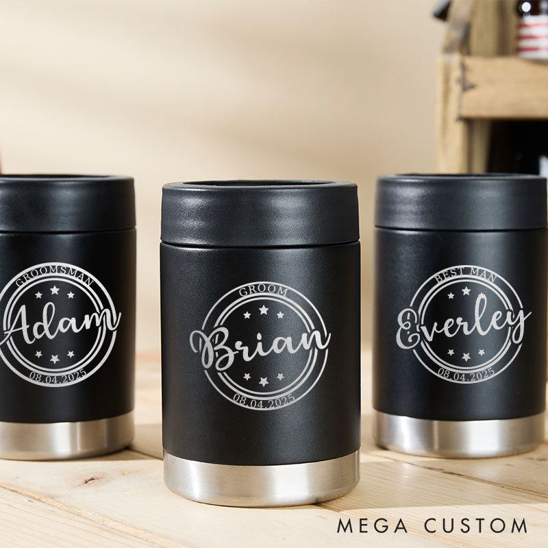 Personalized Wedding Can Coolers for Groom Wedding Party Gift Can Cooler Bachelor Party Favors for Groomsman