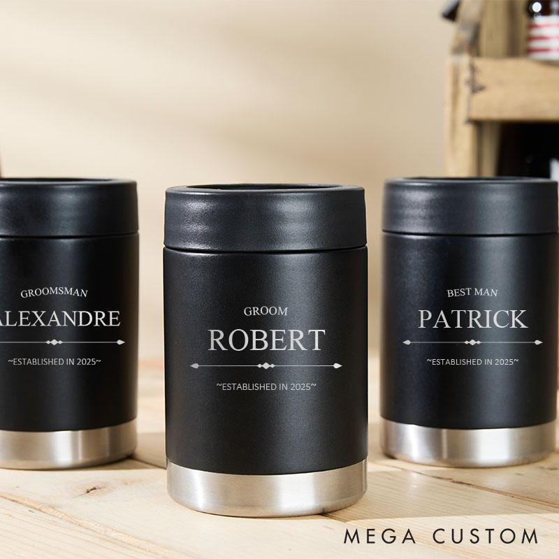 Personalized Wedding Party Can Coolers Bachelor Party Gifts for Groom Best Man Groomsmen Proposal Can Holder