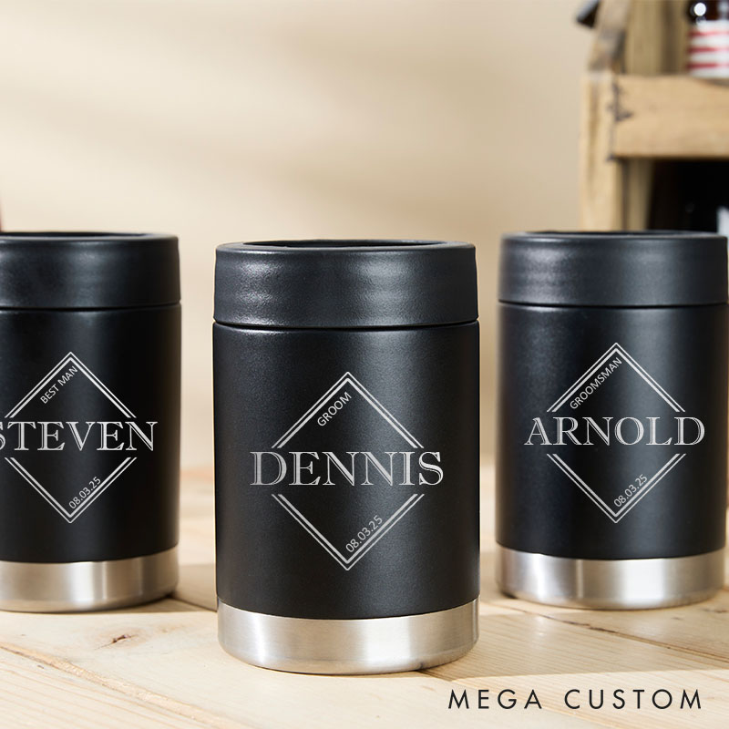 Personalized Can Coolers for Wedding Party Engraved Tumbler Gift for Groom Best Man Gift Can Cooler Groomsmen Can Holder