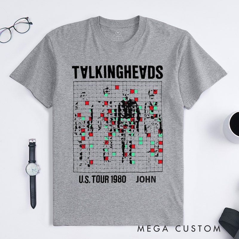Personalized Pixel Art Retro Graphic Unisex Classic T-Shirts Custom 80s Vintage Style Unique Abstract Art Tee Perfect Gift for Music Lovers and Fans