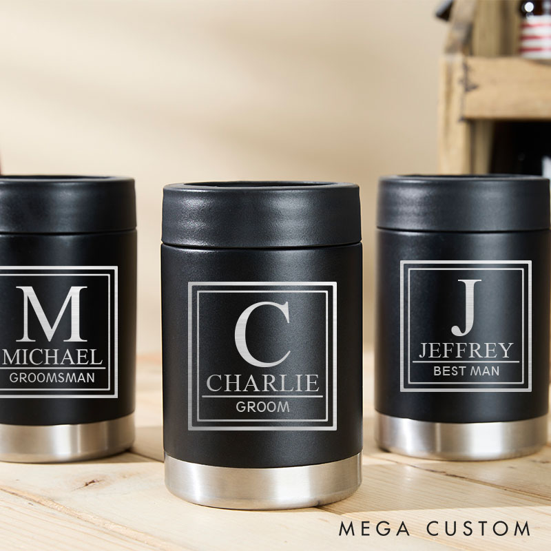  Personalized Wedding Can Coolers for Groom Club Bachelor Party Gift for Groom Best Man Proposal Can Cooler Groomsmen Beer Can Holder