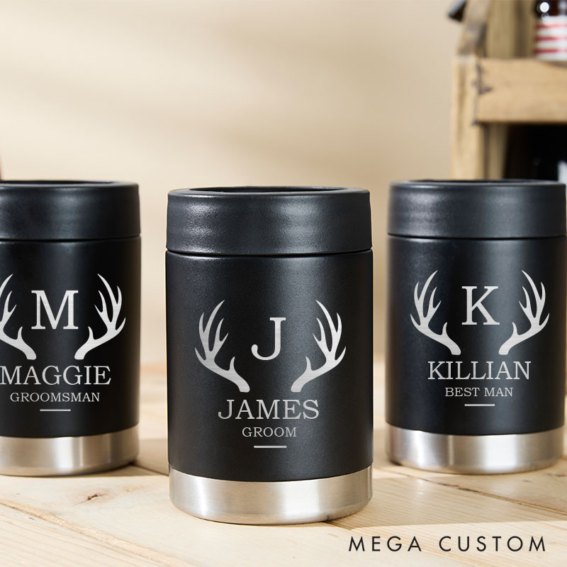 Personalized Groomsman Can Cooler Groom Club Beer Can Holder Wedding Can Coolers for Him Bachelor Party Can Cooler for Groomsmen