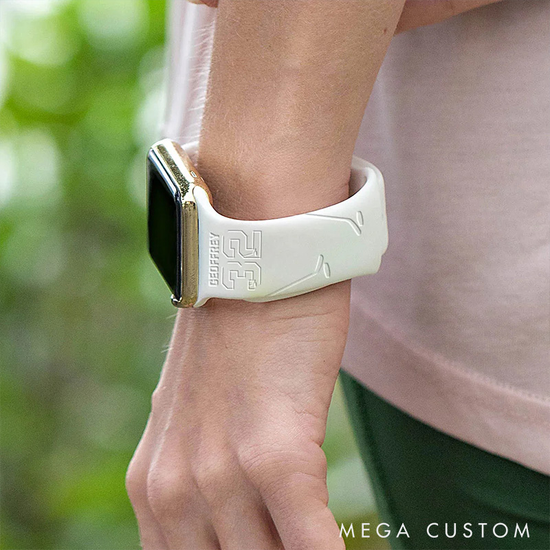 Personalized American Football Watch Band with Custom Name and Number for Sports Lovers