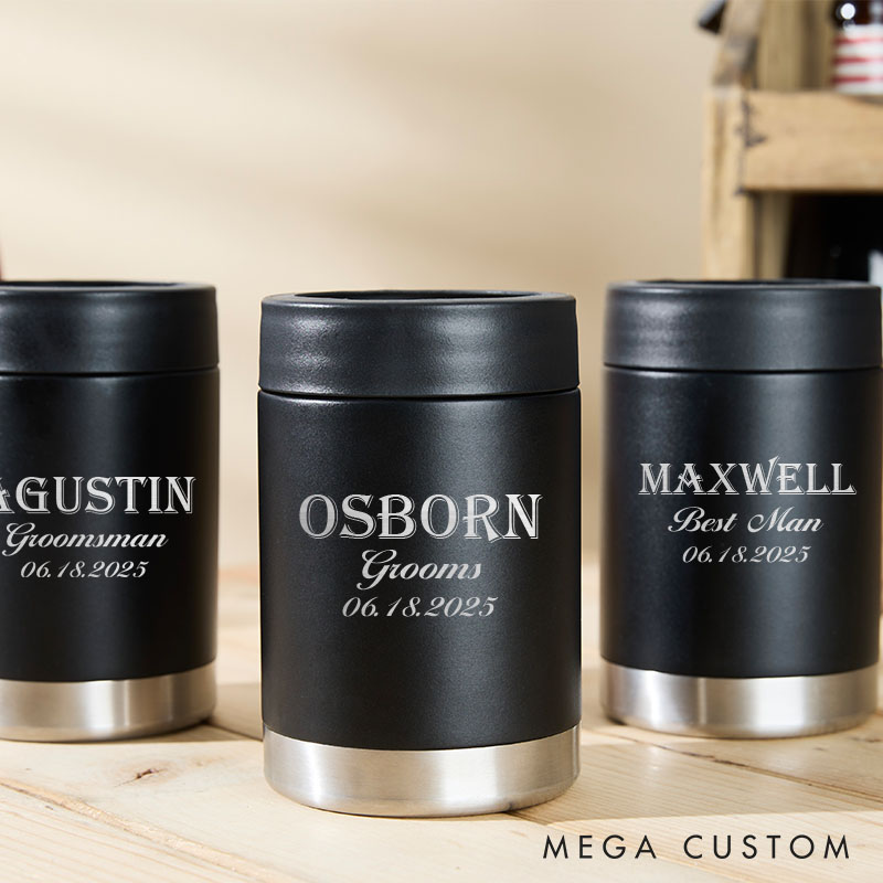Personalized Wedding Groom Club Can Cooler Men’s Bachelor Party Can Cooler for Best Man Bachelor Party Can Holder fro Groomsmen