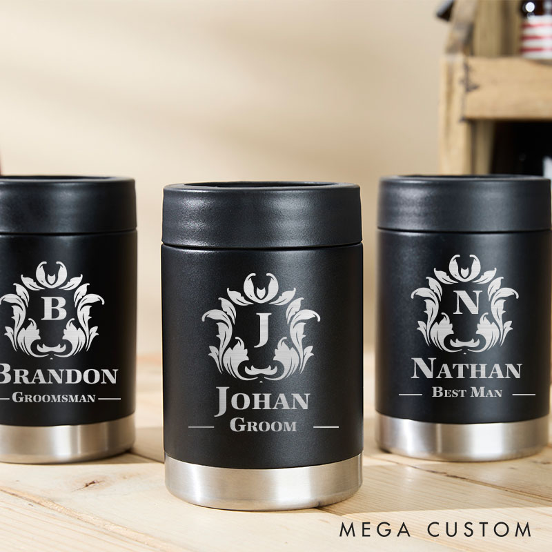 Personalized Groom Club Can Cooler Men’s Wedding Party Can Cooler for Him Groomsmen Favors Beer Can Cooler Bachelor Can Holder