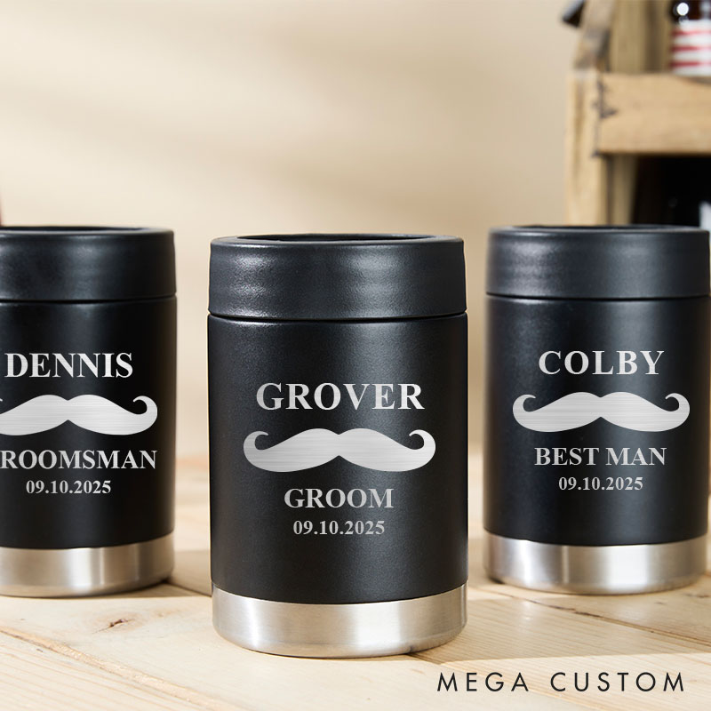 Personalized Groomsmen Proposal Can Cooler Groom Club Wedding Can Holder Bachelor Party Beer Can Holder for Best Man