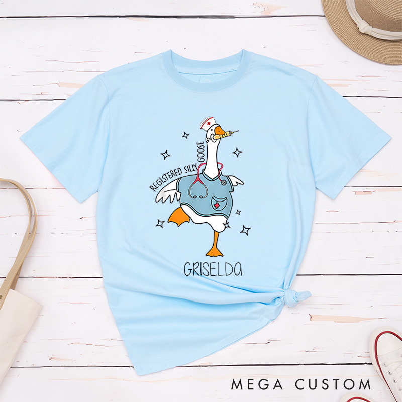Personalized Nurse T-Shirts Registered Silly Goose Fashion Design T-Shirts