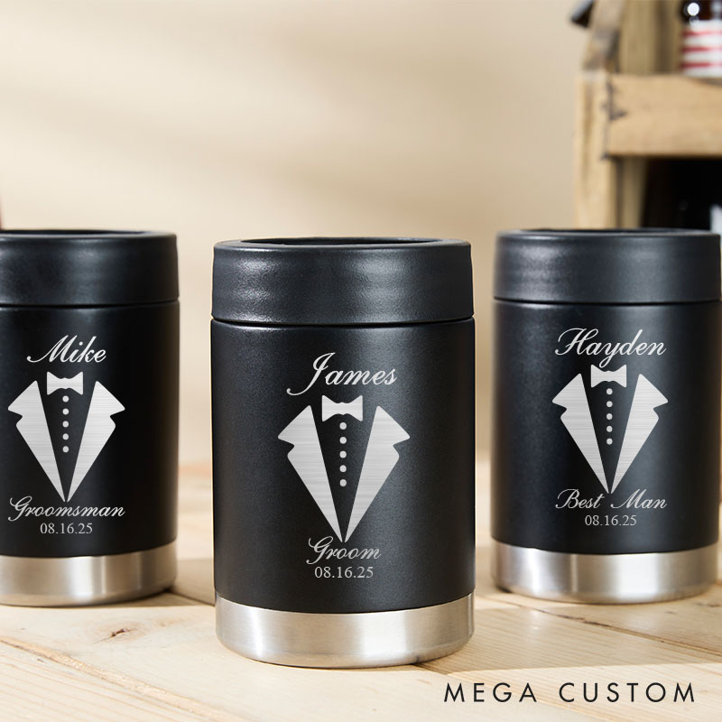 Personalized Groomsmen Can Cooler Best Man Proposal Favors Can Holder Groom Club Gift Men’s Beer Can Holder