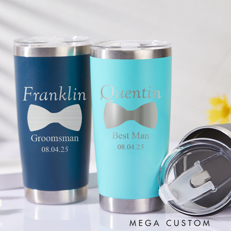 Personalized Groomsman Gift Tumbler Insulated 20oz Tumbler for Groomsmen Best Man Gift Bachelor Party Favor Tumblers Groomsman Proposal Gift