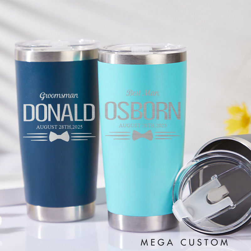 Personalized Insulated Tumblers Groomsman Gift Tumbler 20oz Tumbler for Groomsmen Bachelor Party Favor Groomsman Proposal Gift