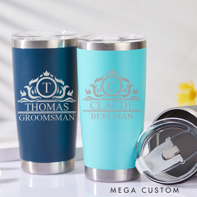 Personalized 20oz Tumbler for Groomsmen Bachelor Party Favor Tumbler Groomsman Insulated Tumblers Best Man Gift Groomsman Proposal Gift