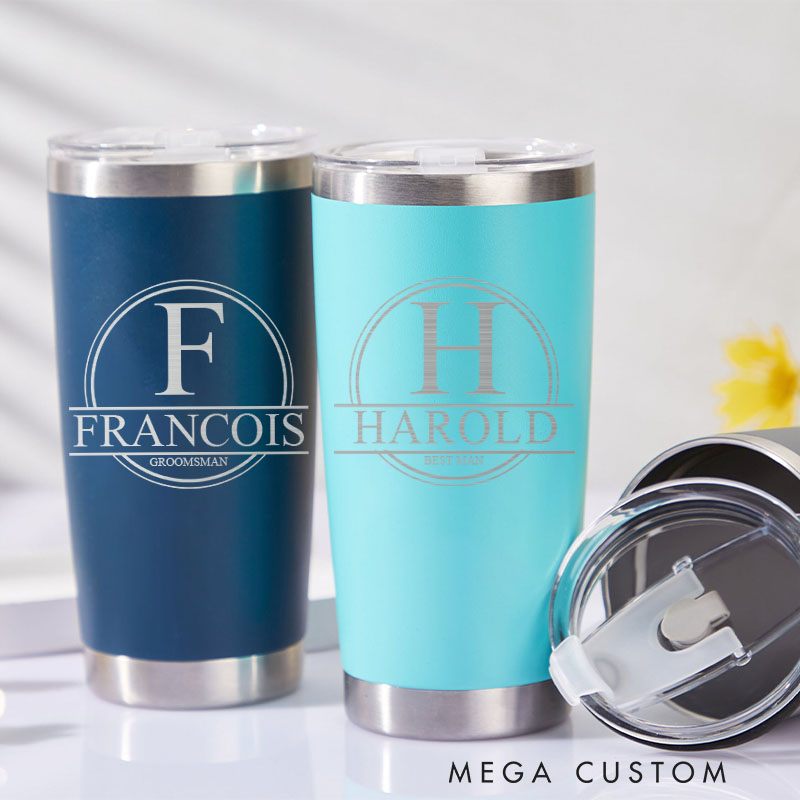 Personalized Groomsman Gift Tumbler 20oz Insulated Tumbler Wedding Favors Tumbler for Groomsmen Bachelor Party Gift