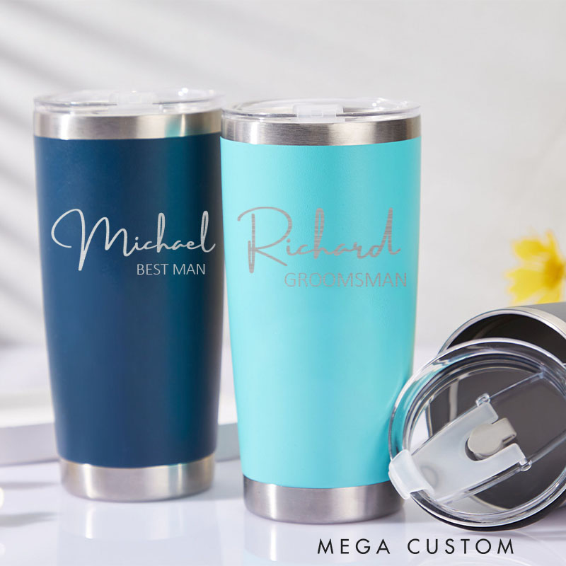 Personalized Men’s Bachelor Party Favor Tumbler 20oz Insulated Tumbler Groomsman Gift Tumbler for Best Man Groom Wedding Tumbler Gift
