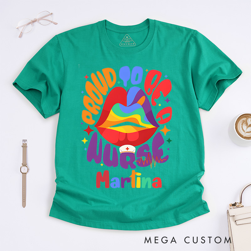 Personalized Nurse T-Shirts Proud to Be a Nurse Fashion Design T-Shirts