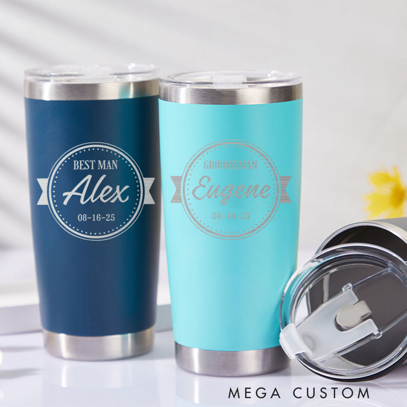 Personalized Insulated Tumbler Groomsman Gift Tumbler 20oz Tumbler for Best Man Groom Gift Tumbler Wedding Favors Tumbler