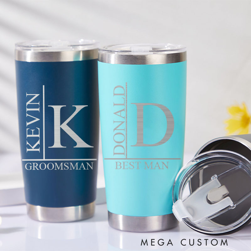 Personalized Groomsman Gift Tumbler 20oz Insulated Tumbler for Best Man Groom Gift Wedding Favors Tumbler Bachelor Party Gift Tumbler 