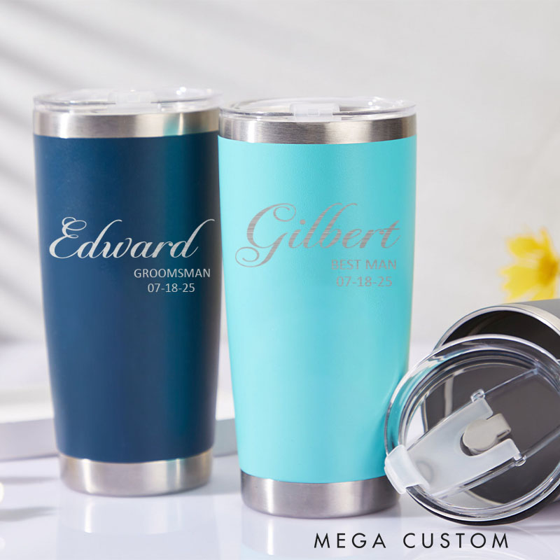 Personalized Wedding Favors Tumbler Insulated Groomsman Tumbler 20oz Tumbler for Groomsmen Best Man Gift Groom Gift Bachelor Party Favor 