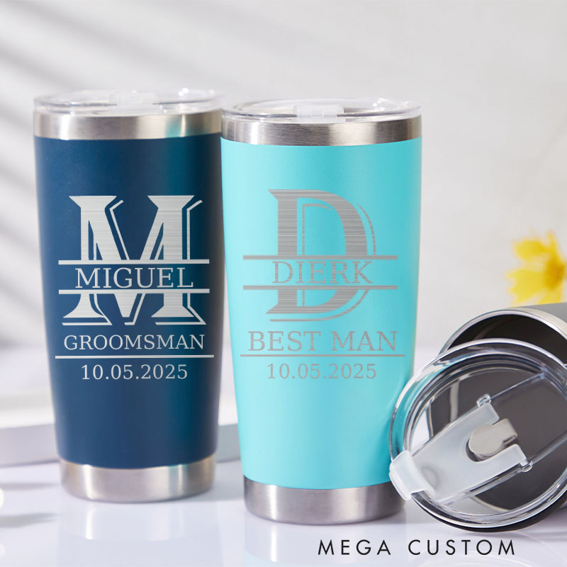 Personalized Insulated Wedding Tumbler Groomsman Gift Tumbler 20oz Tumbler for Groomsmen Best Man Gift Groom Gift Wedding Party Favor 