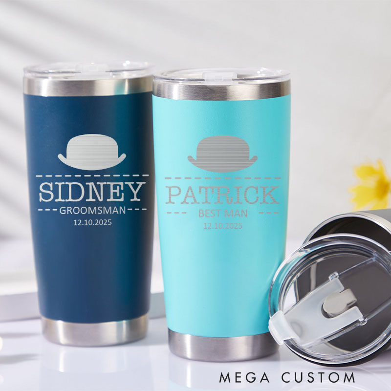 Personalized Groomsman Proposal Tumbler 20oz Insulated Tumblers Groomsman Gift Tumbler for Him Best Man Gift Groom Wedding Favors