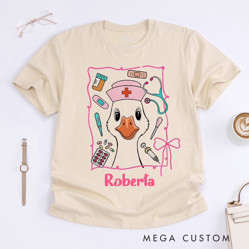 Personalized Nurse T-Shirts Nurse Goose Fashion Design T-Shirts