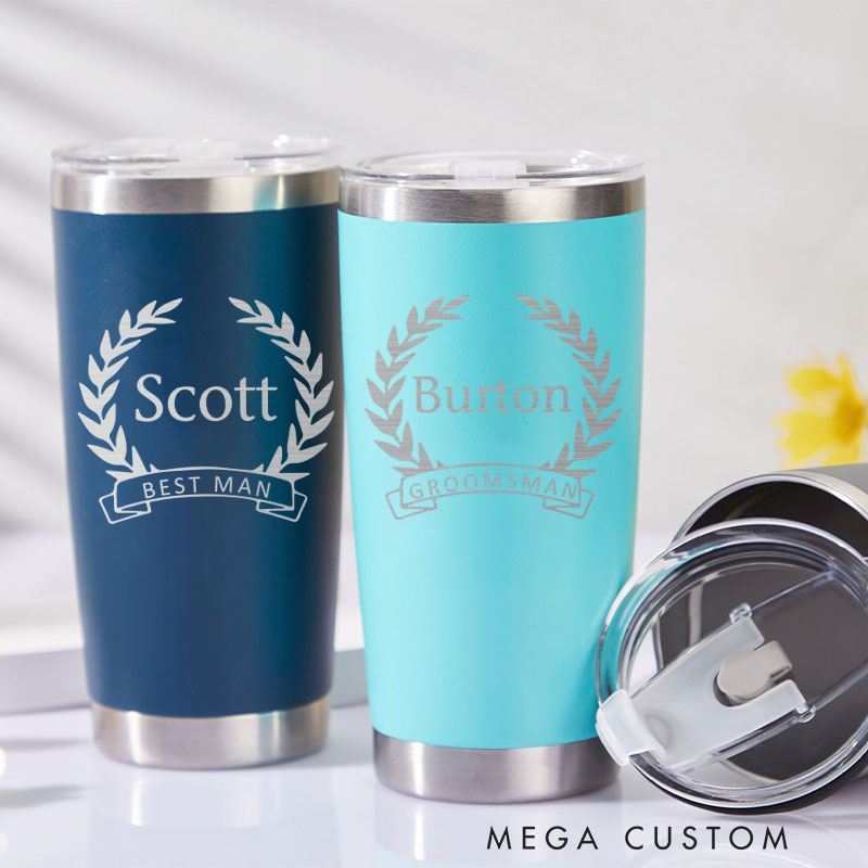 Personalized Wedding Party Tumbler Insulated Tumblers for Groomsmen Bachelor 20oz Tumbler Best Man Gift Wedding Party Favor Tumbler