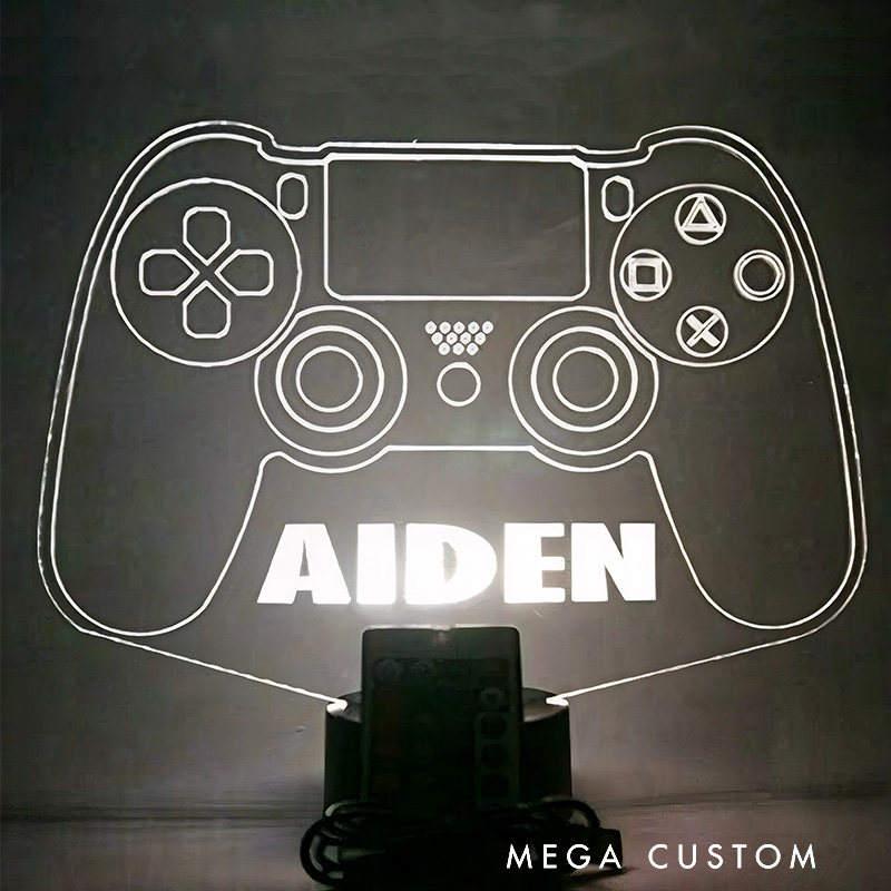 Personalized Gaming Room Night Light Up Table Lamp LED with Remote 7 Colors Perfect Gift for Son Boyfriend Husband for Birthday Holiday