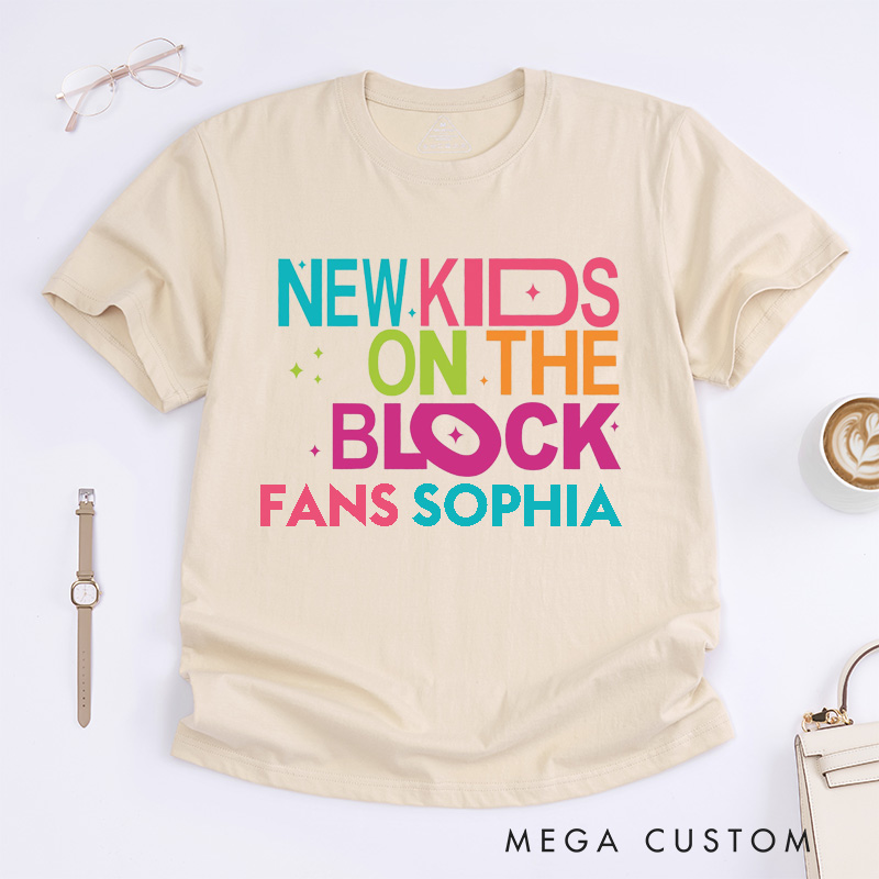 Personalized Retro Colorful Block Letter Fans Name Custom Unisex Classic T-Shirts Unique Gift for Music Lovers Present for Him Her Family Friends