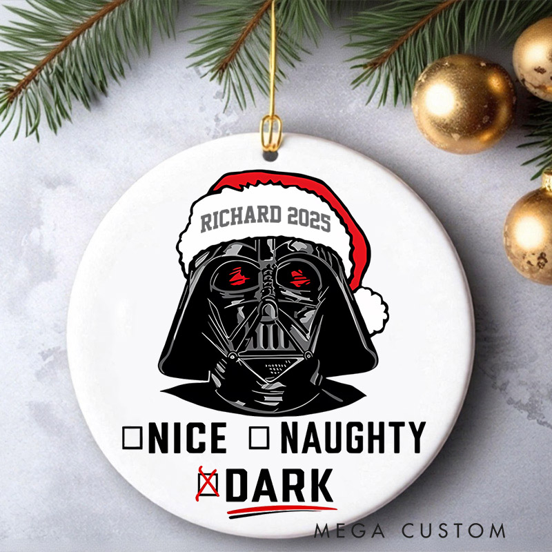Personalized Being Naughty or Nice Christmas Ornament Galaxy War Film Ornament Movie Holiday Ornament
