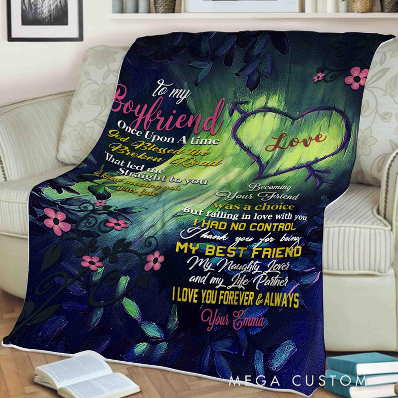 Personalized God Blessed the Broken Road Soft Throw Blanket with Name Religious Day Birthday Christmas Gift for Christians