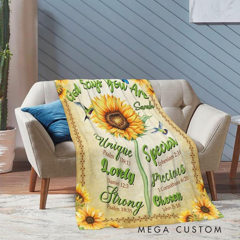 Personalized God Says You are Religious Soft Throw Blanket with Name Religious Day Birthday Christmas Gift for Christians