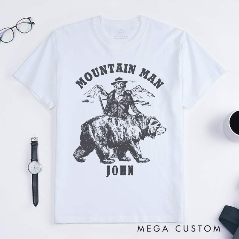 Personalized Country Music Name Unisex Classic T-Shirts Custom Outdoor Adventure Bear Graphic Gift Unique Music Lover Shirt for Men