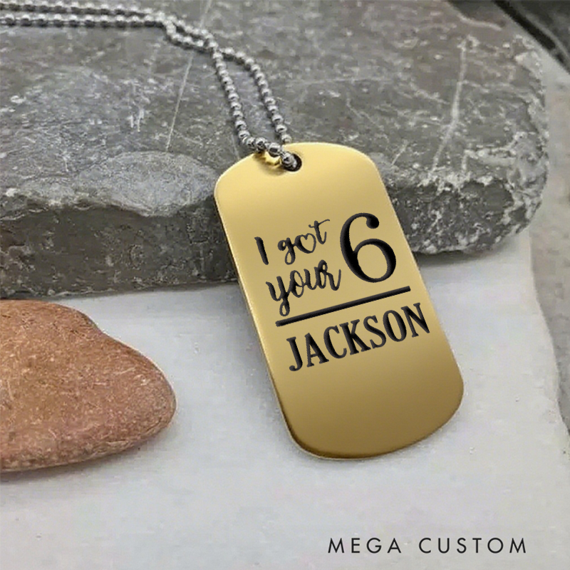 Personalized I Got Your 6 Police Dog Tag Necklace Custom Gift for Law Enforcement