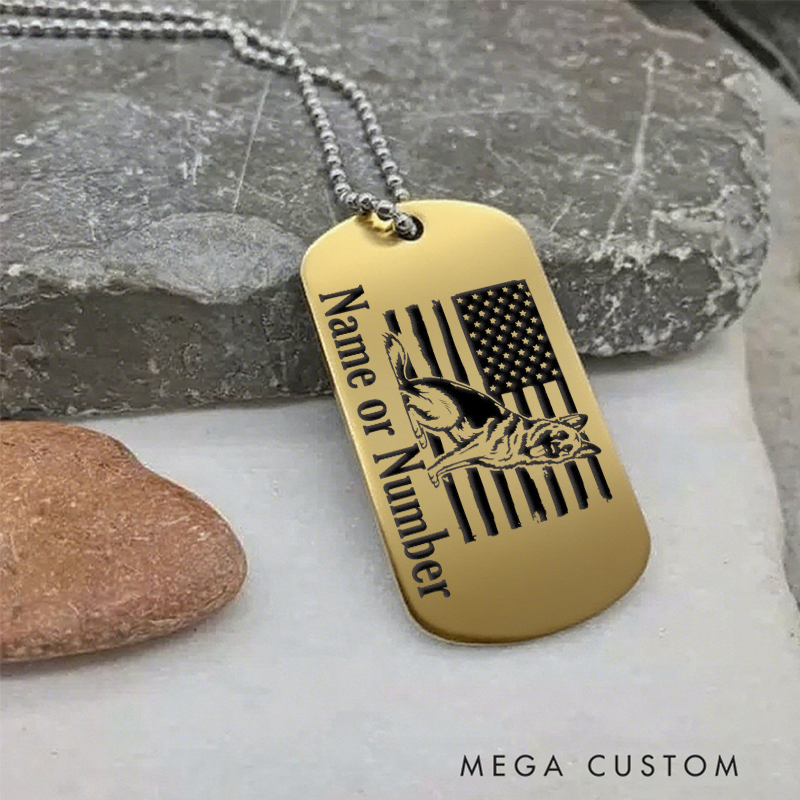 Personalized K9 Police Dog Tag Necklace Custom Gift for Law Enforcement