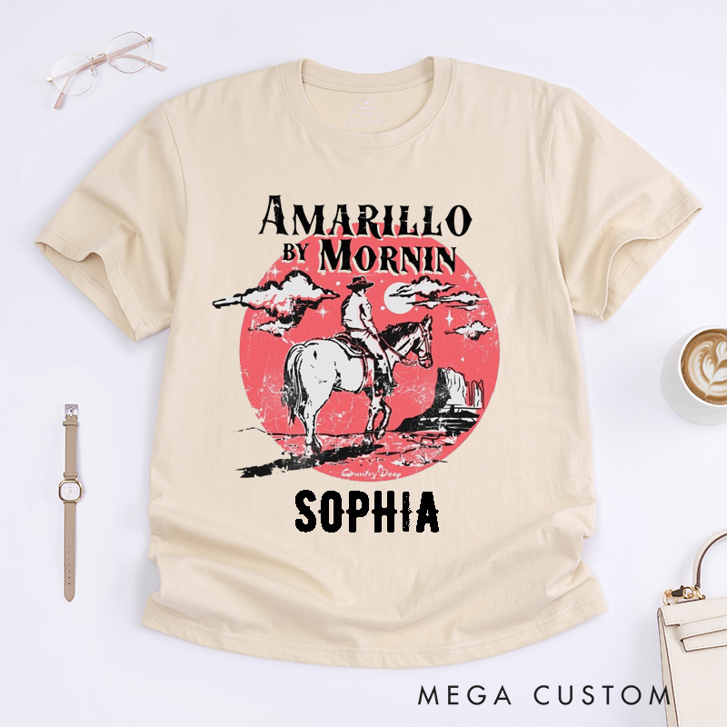Personalized Cowboy Western Horse Riding Classic T-Shirts Custom Retro Country Music Gift for Men Women Lovers Outdoors Riders Birthday Present