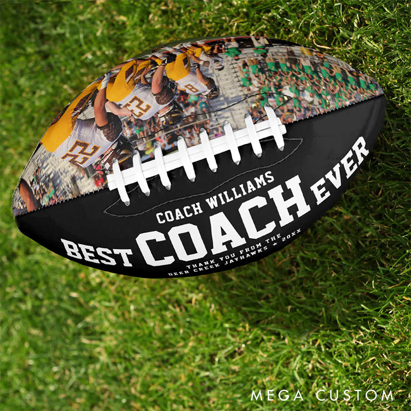 Personalized American Football "BEST COACH EVER" with Custom Photo and Coach Name