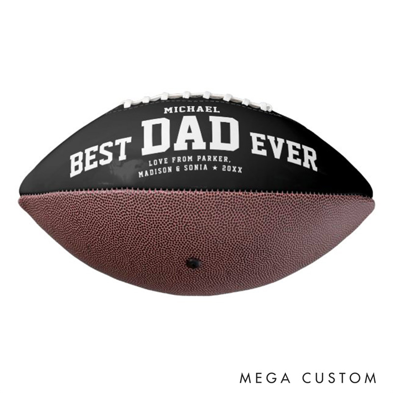 Personalized American Football "BEST DAD EVER"with Custom Photo and Celebrate the World's Best Dad