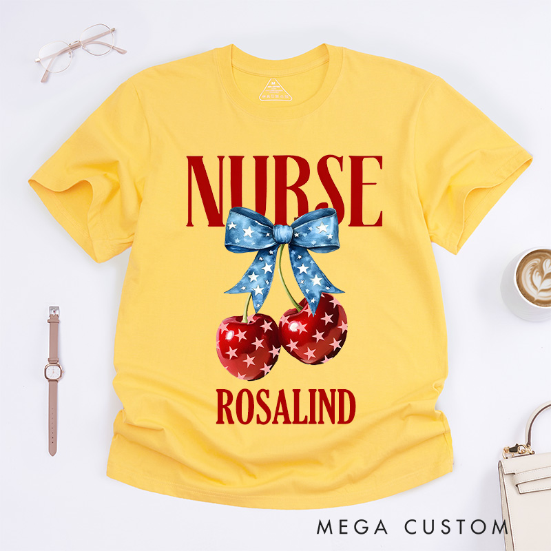 Personalized Nurse T-Shirts Nurse Sweet and Patriotic Fashion Design T-Shirts