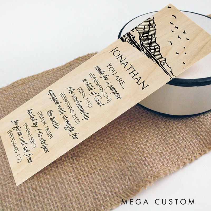Personalized Wood Mountain You are Bookmark for Best Friend Christian Gift for Birthday Unique Gifts for Book lover