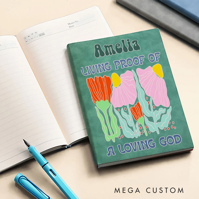 Personalized Bible Floral Leather Notebook with Name Birthday Religious Gift for Family Friends Christian