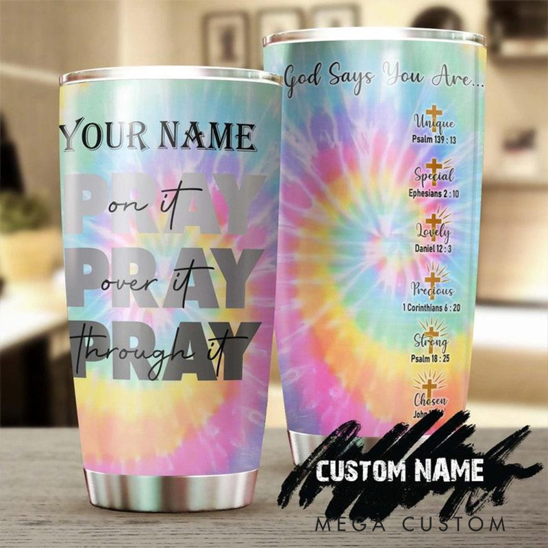 Personalized Prayer on it 20oz Stainless Steel Tumbler with Name Religious Gift for Women