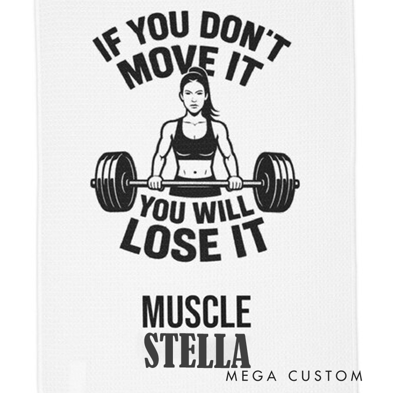 Personalized Gym Hand Towel with If You Dont Move It You Will Lose It and Custom Name Perfect for Fitness Enthusiasts Bodybuilders and Gym Lovers