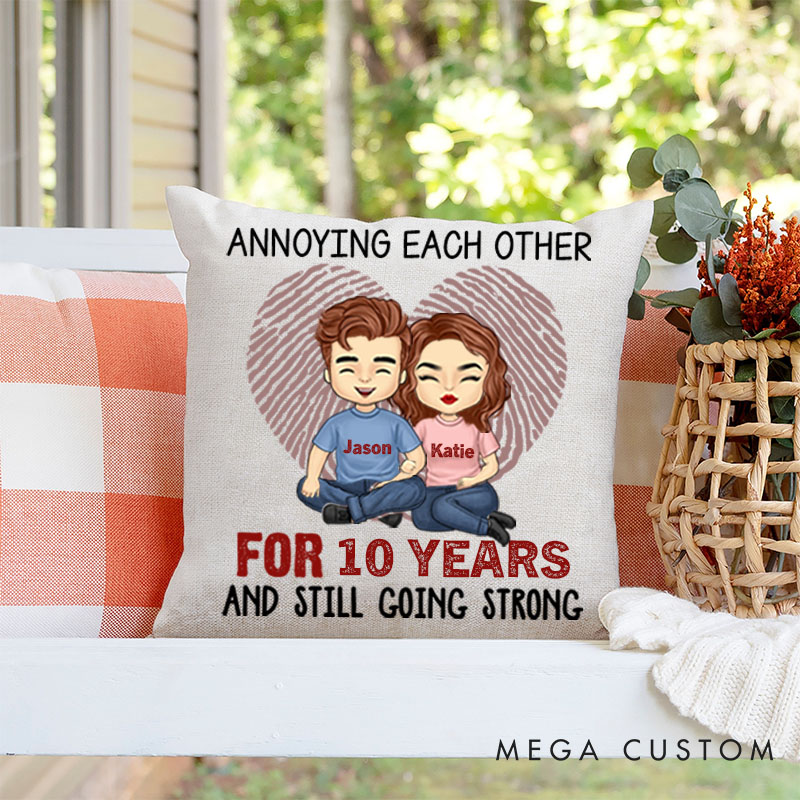Personalized Couple Anniversary Pillow Annoying Each Other Many Years and Still Going Strong Pillow For Couple Anniversary Gift
