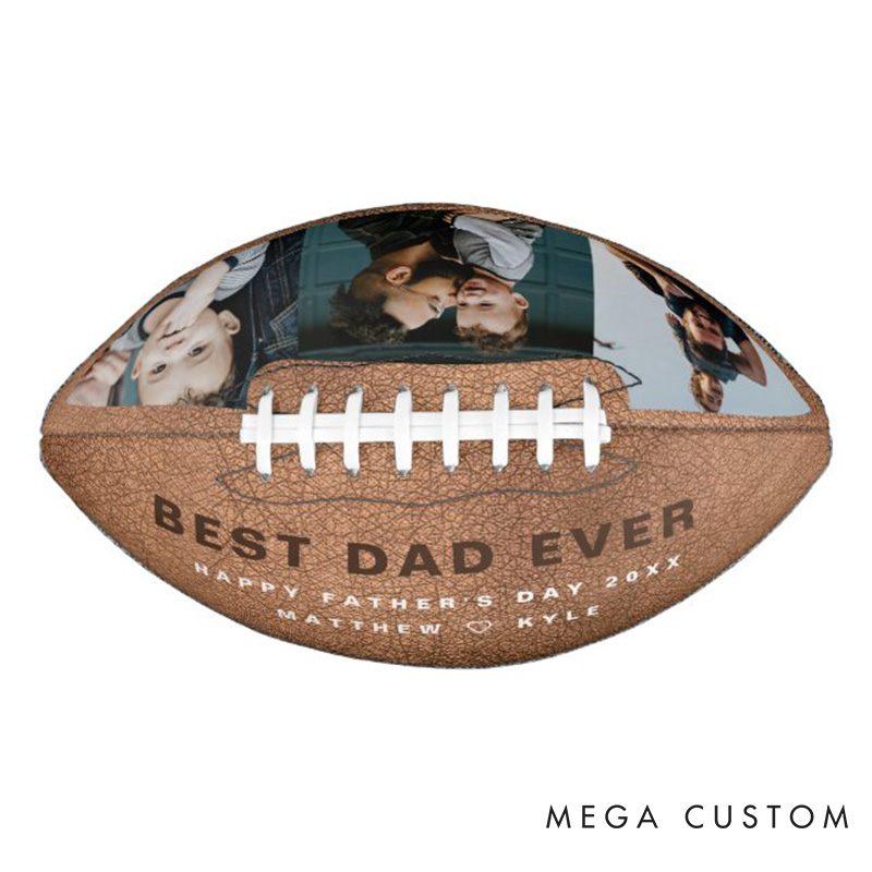 Personalized American Football"BEST DAD EVER" with Custom Photo for Father's Day