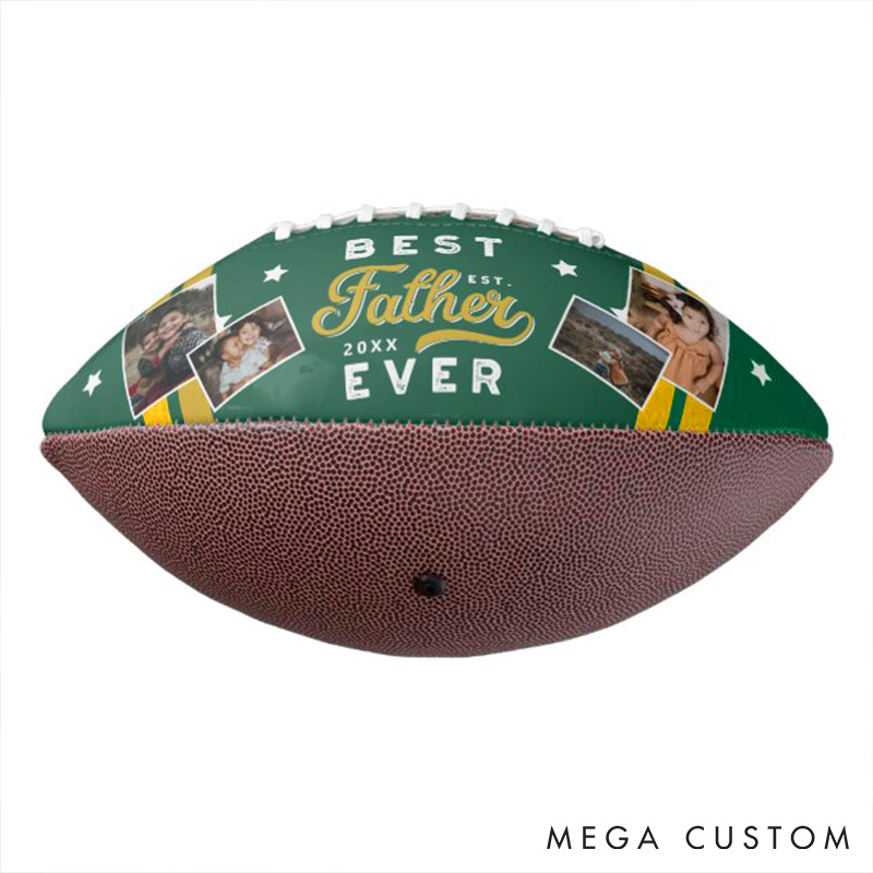 Personalized “BEST FATHER EVER” American Football with Custom Photo and A Gift Full of Memories