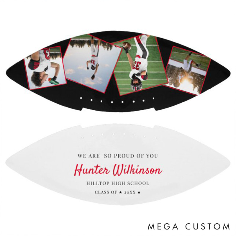 Personalized Graduation American Football with Custom Photo and Celebrate Their Achievements