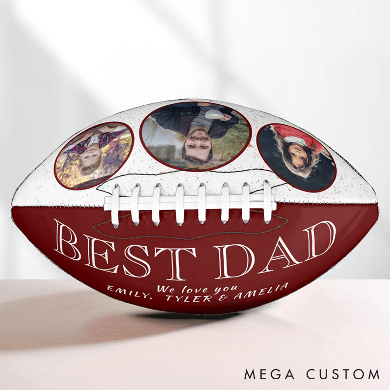 Personalized ”BEST DAD“ American Football with Custom Photo and A Gift Straight from the Heart