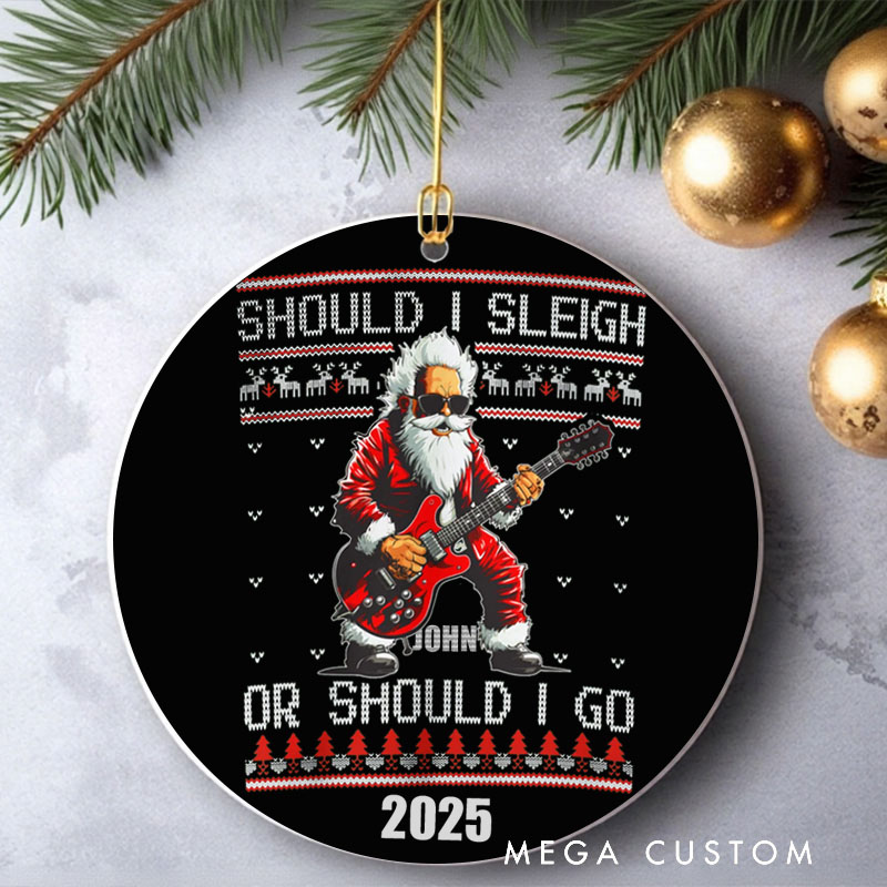 Personalized Ornament Punk Rocker Santa Ornament Rock n Roll Christmas Ornament Heavy Metal Music Ornament
